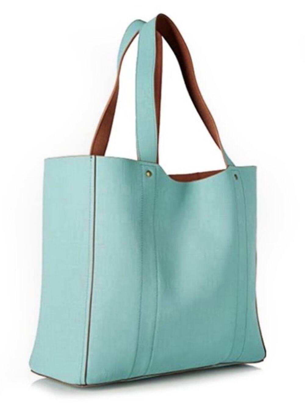 PENDLETON Tote Suede Reversible Tote Bag Brown/Aqua